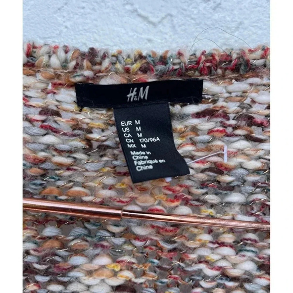 H&M Womens Long Sleeve Open Front Cardigan Sweater Multicolor Sz M - Picture 11 of 13